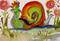 Art: Orange Snail by Artist Delilah Smith
