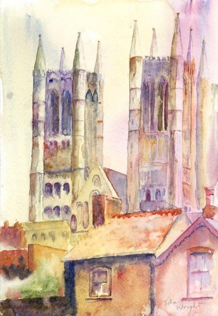 Art: Lincoln Cathedral by Artist John Wright
