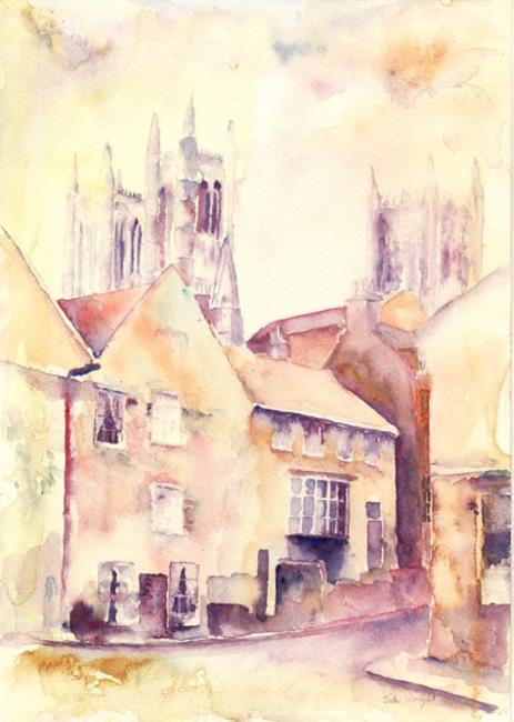 Art: Nearly there, Lincoln Cathedral by Artist John Wright
