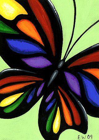 Art: Wings Of Rainbow Stained Glass by Artist Elaina Wagner