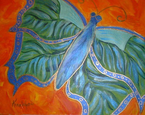 Art: Leafy Butterfly by Artist Kim Wyatt