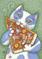 Art: CAT PIZZA WITH ALL THE TOPPINGS by Artist Susan Brack
