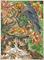 Art: CALICO CAT AND BIRDS by Artist Theodora Demetriades 