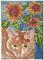 Art: CAT AND SUNFLOWERS by Artist Theodora Demetriades 