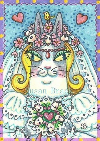 Art: HISS N' FITZ WEDDING MEOW VOWS I DO by Artist Susan Brack