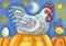 Art: HEN IN THE PUMPKIN PATCH by Artist Susan Brack