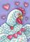 Art: HEN AND PAPER HEARTS by Artist Susan Brack