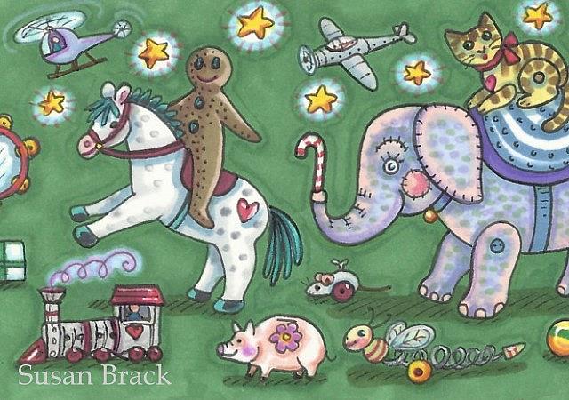Art: MARCH OF THE CHRISTMAS TOYS by Artist Susan Brack