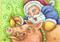 Art: FEEDING THE CHRISTMAS HOG by Artist Susan Brack