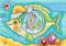Art: CANDY CANE SEAHORSE AND PEPPERMINT BUBBLES by Artist Susan Brack