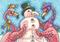 Art: FLAMINGOS MAKE PINK SNOWMEN by Artist Susan Brack