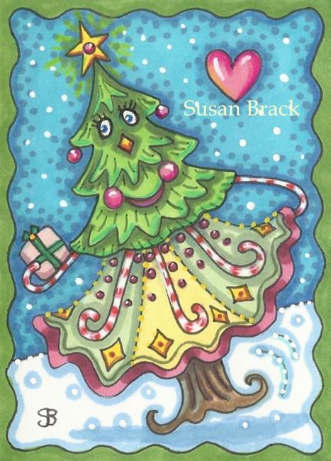 Art: DANCING CHRISTMAS TREE by Artist Susan Brack