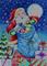 Art: TOYS ON THE ROOF TOP - Santa Needlework Tapestry Rug by Artist Susan Brack