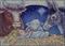 Art: AWAY IN THE MANGER - Needlepoint Textile Rug by Artist Susan Brack