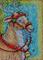 Art: JINGLE BELLS - Reindeer Needlework Rug by Artist Susan Brack