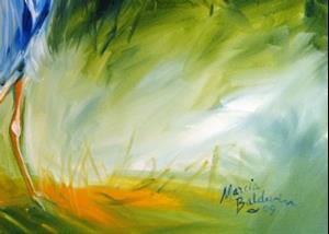 Detail Image for art GREAT BLUE HERON on GREEN