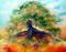 Art: OLD OAK TREE COMMISSIONED ORIGINAL by Artist Marcia Baldwin