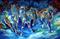 Art: ABSTRACT EQUINE BLUE RUN ~ SOLD by Artist Marcia Baldwin