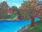 Art: FALL CABIN  nfac by Artist christi lynn schwartzkopf