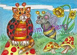 Art: Cat-A-Bug & Bumble Mouse by Artist Kim Loberg