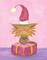 Art: Christmas Cranky Cat - Santa Hat by Artist Cynthia Schmidt