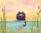 Art: Cat Fishing by Artist Cynthia Schmidt