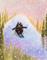 Art: Skiing Scaredy Cat by Artist Cynthia Schmidt
