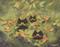Art: Scaredy Cats in Leaves by Artist Cynthia Schmidt