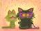 Art: Mardi Gras Cats by Artist Cynthia Schmidt