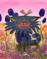 Art: Cranky Blue Kitty with Dragonfly by Artist Cynthia Schmidt