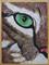 Art: Cat Watching Left by Artist Dia Spriggs