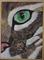Art: Cat Watching Right by Artist Dia Spriggs