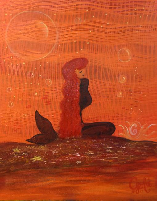 Art: M #CherelleArt Mermaids Galore Red by Artist Cherelle Art