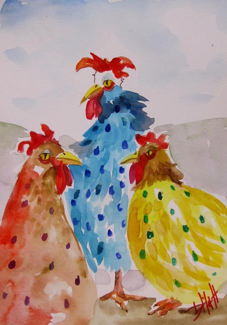 Art: Polka Dot Chickens by Artist Delilah Smith