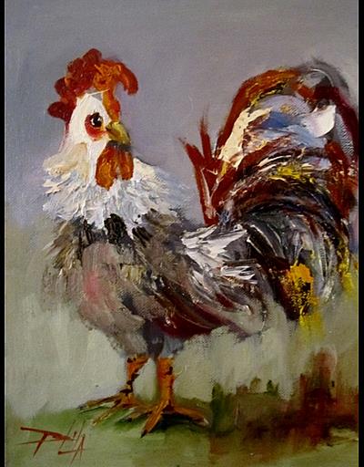 Art: Free Range Rooster by Artist Delilah Smith
