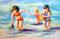Art: Three Sisters at the Beach by Artist Laurie Justus Pace