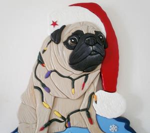 Detail Image for art Christmas Pug..