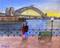 Art: Sydney Harbour Sunset (Not for Sale) by Artist Fran Caldwell