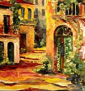 Detail Image for art Italian Village Streets - SOLD