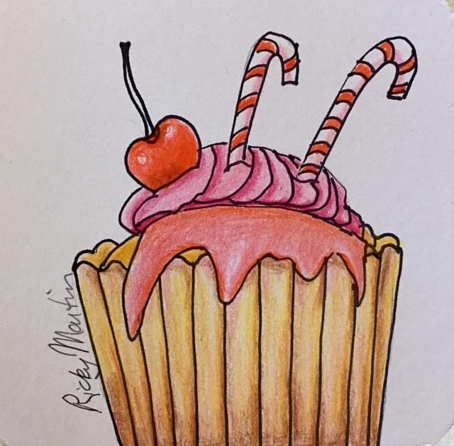 Art: Holiday Cupcake by Artist Ulrike 'Ricky' Martin