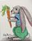 Art: Bunny with Carrot - sold by Artist Ulrike 'Ricky' Martin