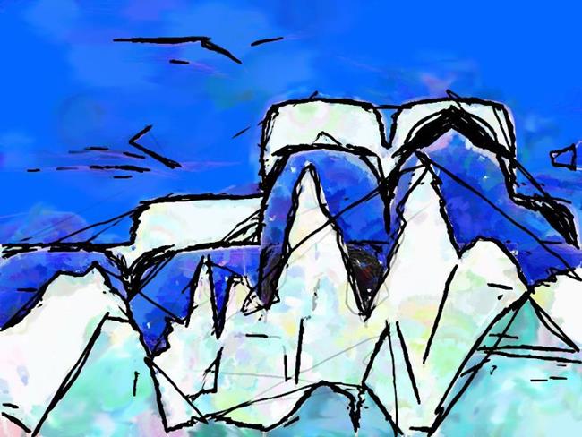 Art: Dessert Mountain Iceberg Whale Tail by Artist Deanne Flouton