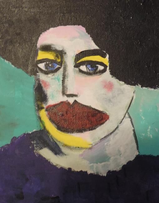 Art: faces no. 24 SOLD by Artist Nancy Denommee   