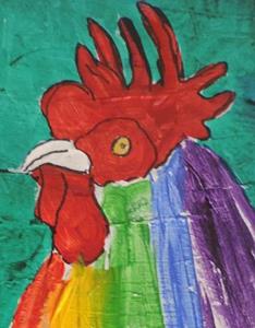 Detail Image for art rainbow rooster