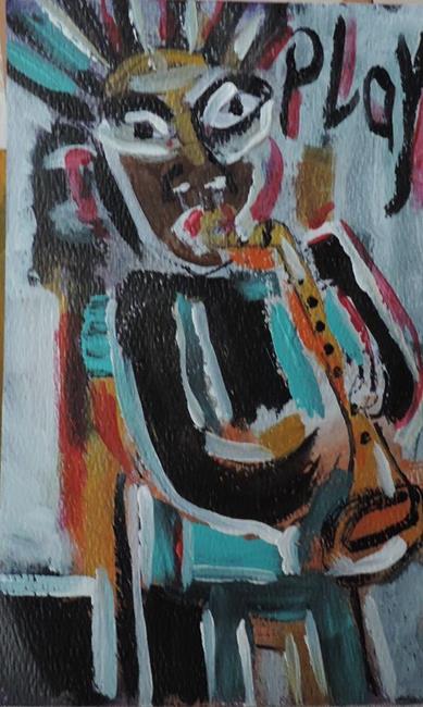 Art: play ala basquiat by Artist Nancy Denommee   