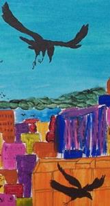 Detail Image for art CROWS OVER MANHATTAN - SOLD -