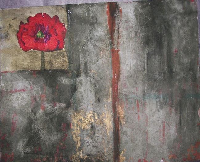 Art: POPPY IN ABSTRACT - SOLD - by Artist Nancy Denommee   