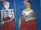 Art: FRIDA KAHLO AND SKELETON TWIN - SOLD - by Artist Nancy Denommee   