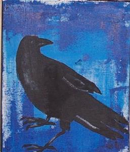 Detail Image for art Ravens in Blue Rhapsody SOLD