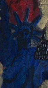 Detail Image for art Red White and Blue Ladies in Golden City glare SOLD
